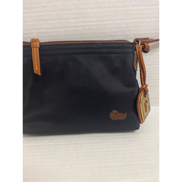 Dooney & Bourke Crossbody Bag In Black & Pink Nylon With Leather Trim and charm - Picture 2 of 13